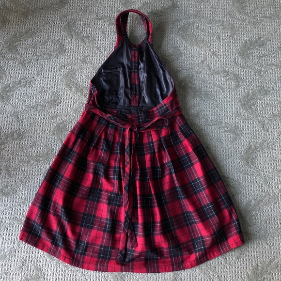 💕LAST CHANCE💕NWOT Francesca’s Flannel Boho Halter Dress - Picture 5 of 9